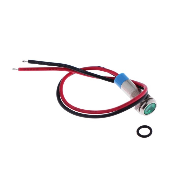 Светодиод, 12 В, 7,8 ×16,5 мм, посадочный d=6 мм, зеленый Светодиод, 12 В, 7,8 ×16,5 мм, посадочный d=6 мм, зеленый