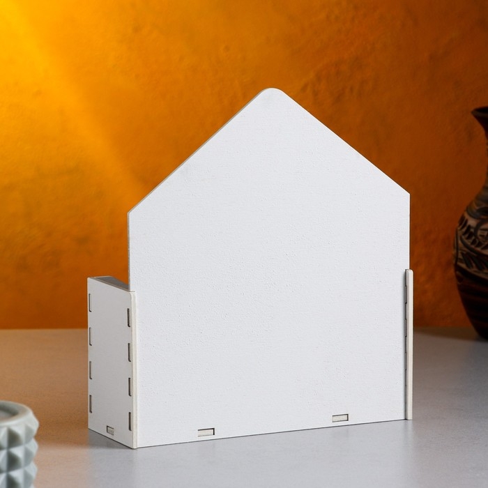 Кашпо деревянное 18&times;6&times;20 см Конверт Радель "Полнота", белый Дарим Красиво