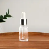 Бутылочка для хранения, с пипеткой, 10 мл, цвет серебристый/белый