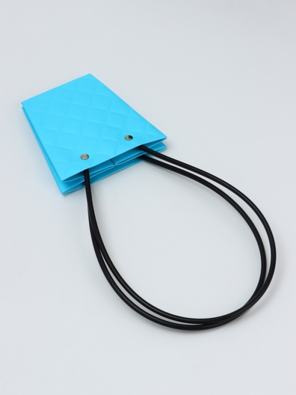 Сумка для цветов тиснение голубой влагостойкая, 12x12-8x8-12.5 см