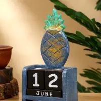 Календарь настольный &laquo;Ананас&raquo;, 10.5&times;5.5&times;19.5 см, дерево, сине-зелёный