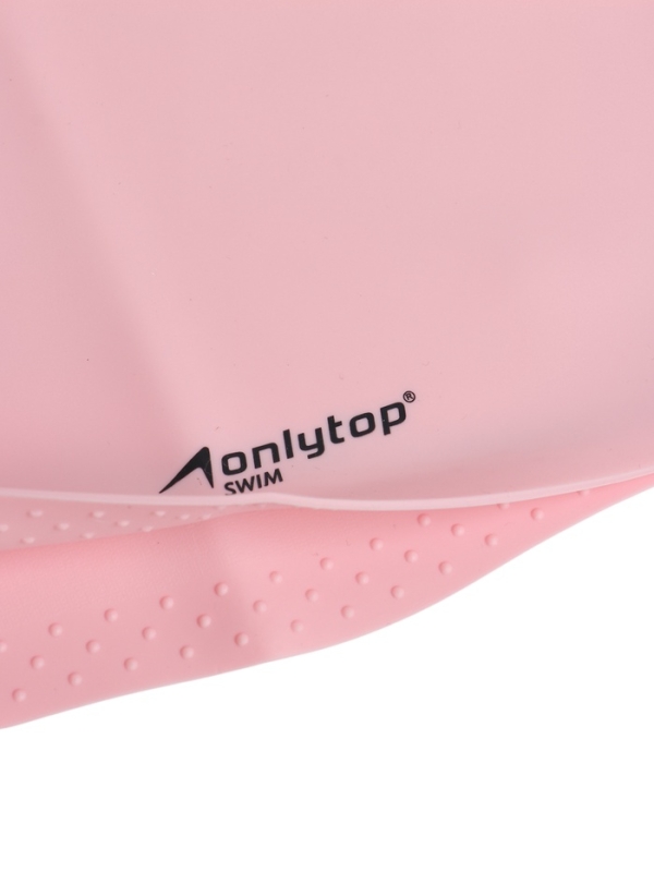 Шапочка для плавания силиконовая для длинных волос, цвет розовый