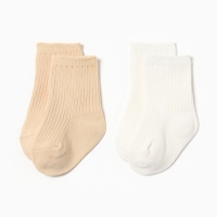 Набор носков Крошка Я Basic Line, 2 пары, 12-24 мес., молочный/бежевый