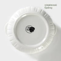 Сахарница фарфоровая с ложкой на бамбуковой подставке BellaTenero &laquo;Тюльпан&raquo;, 350 мл, цвет белый