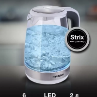 Чайник HYK-G8880 2л. 2200Вт серый серебристый