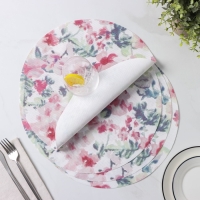 Салфетки сервировочные на стол Доляна &laquo;Акварель. Круг&raquo;, 4 шт, d=38 см