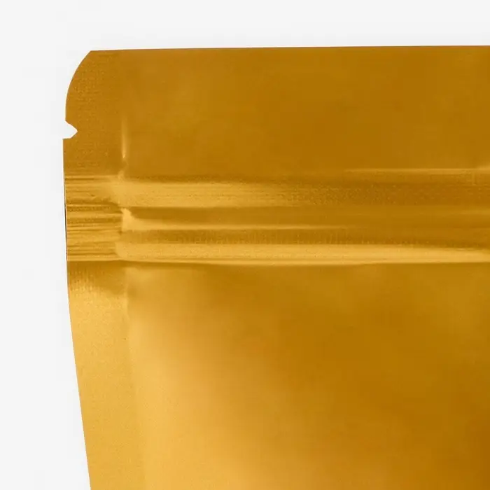 Пакет дой - пак, матовый, золотой с окном, 14&times;20+ 4 см