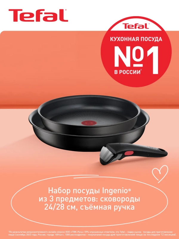 Набор посуды Ingenio Unlimited 24 28 см, со съемной ручкой