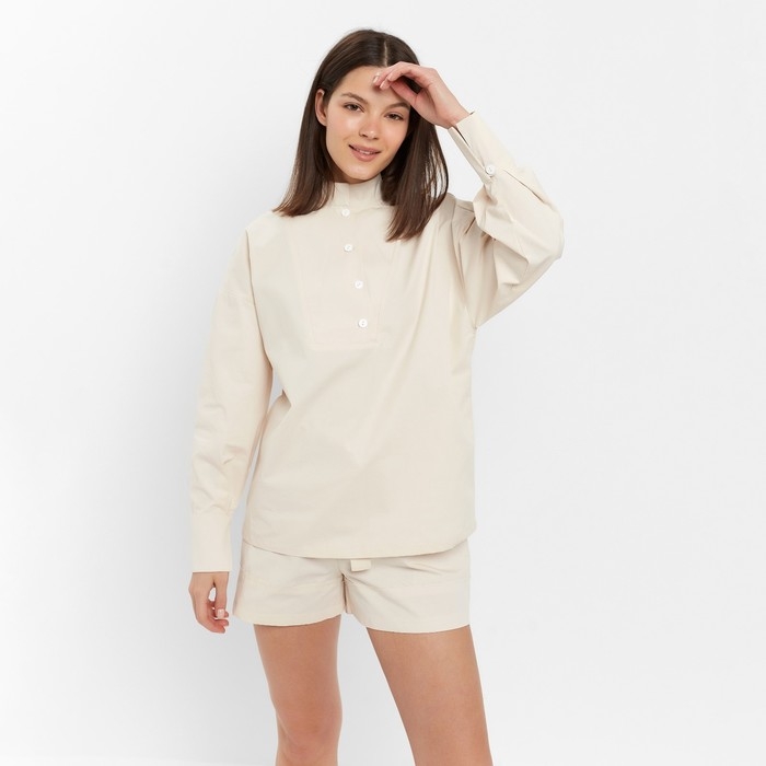 Костюм женский (блузка, шорты) MINAKU: Enjoy цвет молочный, размер 46 Костюм женский (блузка, шорты) MINAKU: Enjoy цвет молочный, размер 46