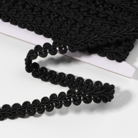 Тесьма декоративная &laquo;Шанель&raquo;, 12 мм, 10 &plusmn; 1 м, цвет чёрный