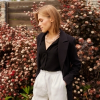 Рубашка женская MINAKU: Green trend, цвет чёрный, размер 42 Рубашка женская MINAKU: Green trend, цвет чёрный, размер 42