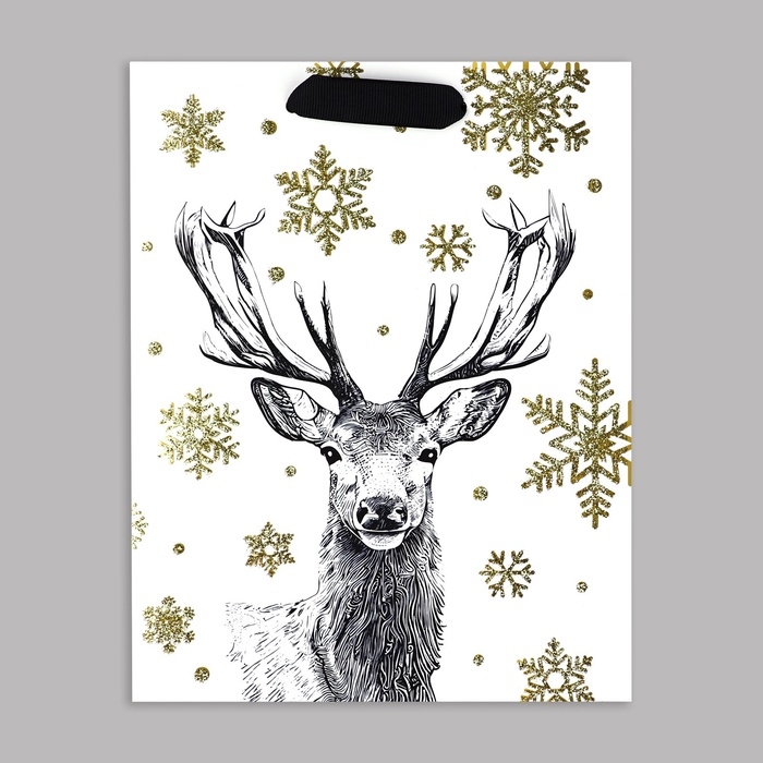 Пакет подарочный новогодний ламинированный &laquo;Новогодний лес&raquo;, MS 23 x 18 х 10 см