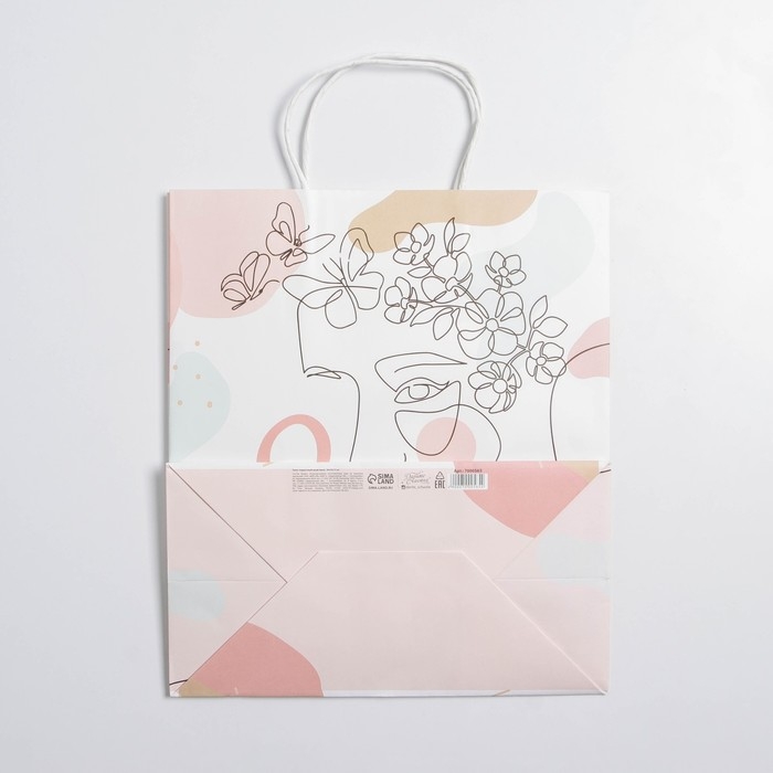 Пакет подарочный крафт, упаковка, &laquo;Нюд&raquo;, 28 х 32 х 15 см