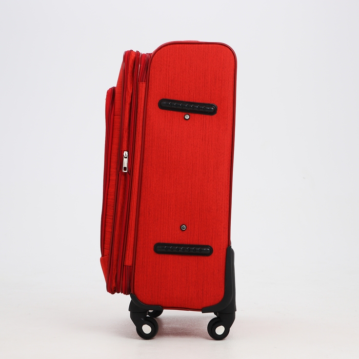 Чемодан средний 52 л (M), отдел на молнии, кодовый замок, с расширением, цвет красный