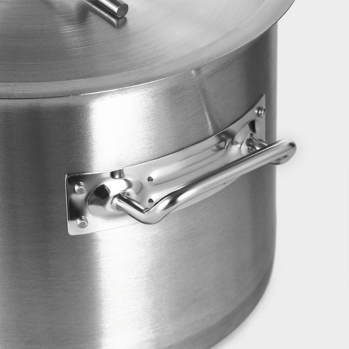 Кастрюля из нержавеющей стали Hanna Kn&ouml;vell с крышкой, 10 л, d=25 см, h=18 см, толщина 0,8мм, дно ТРС, толщина дна 4,4 мм, 201 сталь, индукция