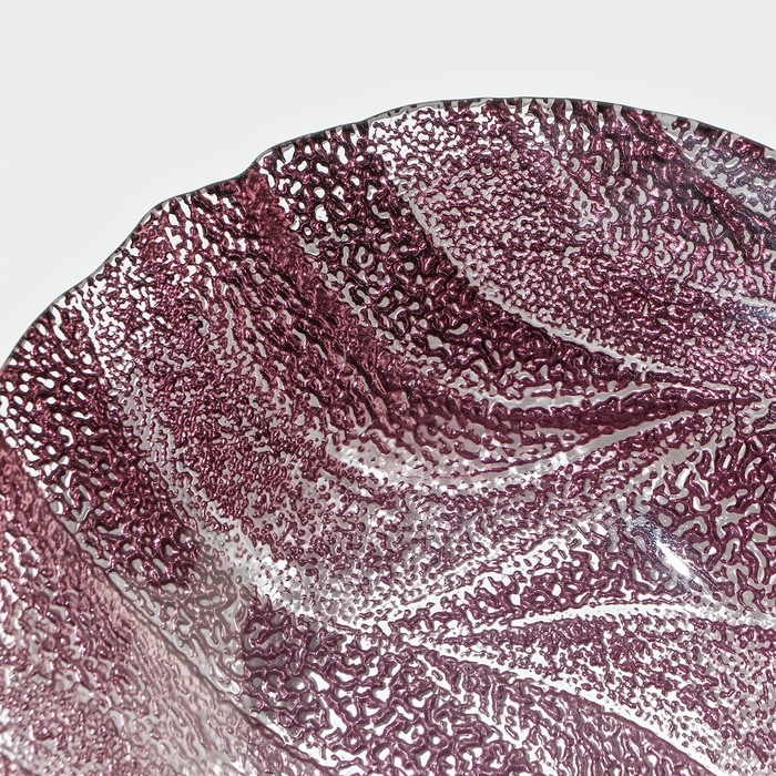 Тарелка стеклянная &laquo;Драхна&raquo;, d=21 см, цвет бордовый