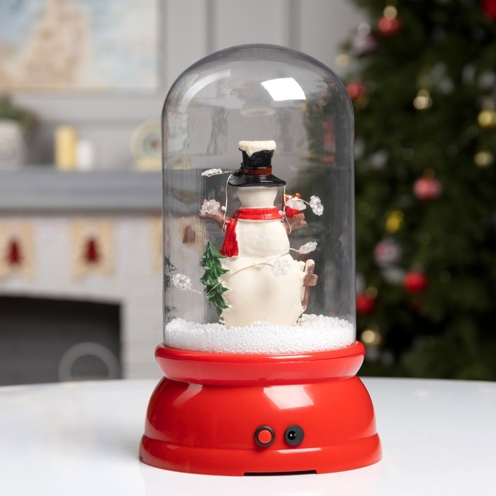 Светодиодная фигура «Капсула со снеговиком» 18 × 30 × 18 см, пластик, батарейки ААх3 (не в комплекте), USB, свечение белое Светодиодная фигура «Капсула со снеговиком» 18 × 30 × 18 см, пластик, батарейки ААх3 (не в комплекте), USB, свечение белое