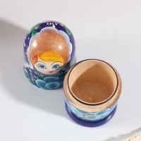 Матрёшка "Клава", голубое платье, 5-кукольная, 12 см