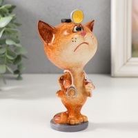 Сувенир полистоун лак "Котик-врач с фонендоскопом" 8,3х6,2х13,8 см