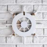 Декор интерьерный &laquo;Штурвал&raquo; на стену, бело-синий, 32 х 32 х 2 см