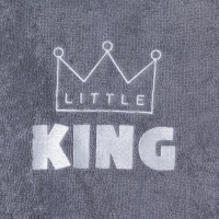 Халат махровый детский "Little king" р-р 34 (122-128 см), серый