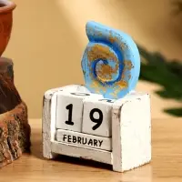 Календарь настольный &laquo;Ракушка&raquo;, 7&times;4&times;9 см, дерево, синий