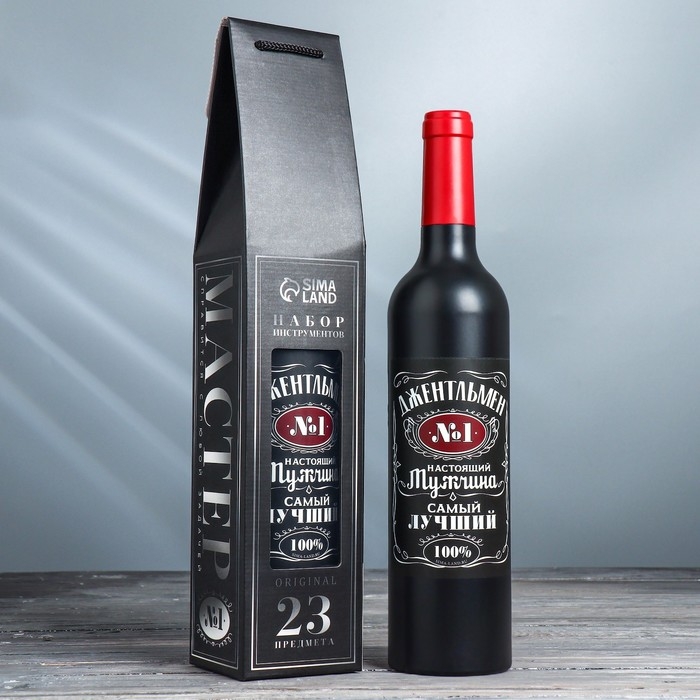 Набор инструментов в формовой бутылке &laquo;Джентльмен&raquo;, 23 предмета