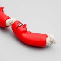 Игрушка резиновая "3 сосиски" на канате, 50 см, микс Игрушка резиновая "3 сосиски" на канате, 50 см, микс
