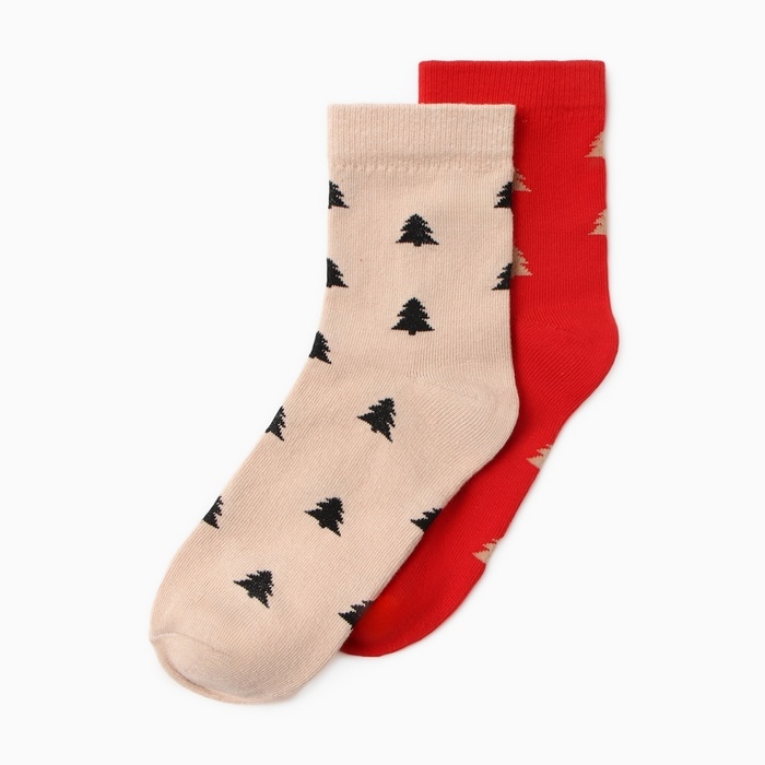 Новый год. Набор детских носков KAFTAN "Елки" 2 пары, размер 16-18 см