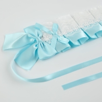 Карнавальная повязка &laquo;Лолита&raquo;, цвет голубой с белым кружевом