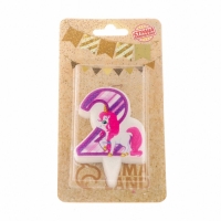 Свеча в торт "Единорог", цифра 2, фиолетовая, 6,5 см Свеча в торт "Единорог", цифра 2, фиолетовая, 6,5 см