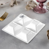 Менажница фарфоровая 4 ячейки Wilmax, 15&times;15 см, цвет белый