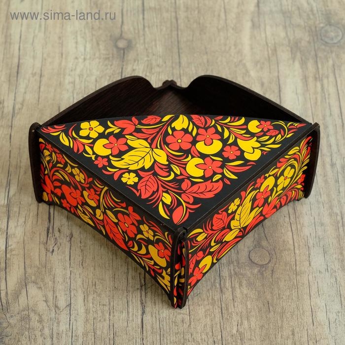Салфетница деревянная Салфетница деревянная "Хохлома чёрная", цветная