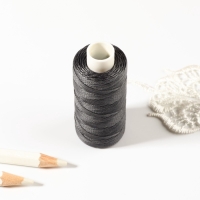 Нитки вощёные, плоские, 150D/16, 0,8 мм, 50 &plusmn; 2 м, цвет тёмно-серый