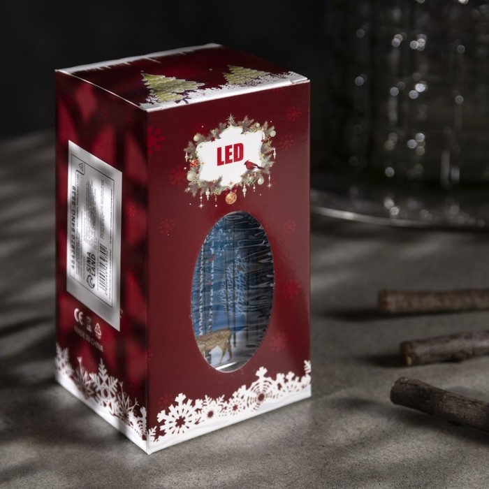 Светодиодная фигура &laquo;Фонарь с оленем&raquo; 6 &times; 13 &times; 6 см, пластик, батарейки AG13х3 (в комплекте), свечение тёплое белое