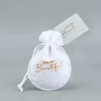 Мешок замшевый  &laquo;Ты прекрасна&raquo;, бежевый, тиснение, 9 &times; 12 см