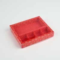 Коробка под 4 конфеты и шоколад с ячейками «Снежинки» 18 х 15 х 3 см, Новый год Коробка под 4 конфеты и шоколад с ячейками «Снежинки» 18 х 15 х 3 см, Новый год