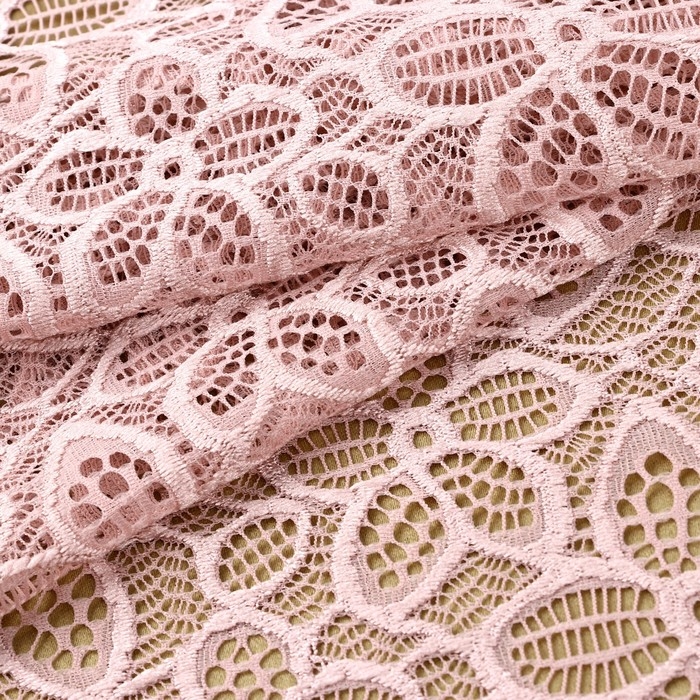 Кружевная эластичная ткань, 180 мм &times; 2,7 &plusmn; 0,5 м, цвет пудровый