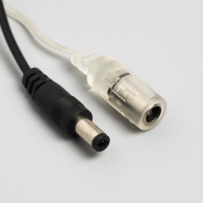 Гирлянда &laquo;Конский хвост&raquo; 10 нитей по 2 м, IP20, серебристая нить, 200 LED, свечение тёплое белое, 12 В