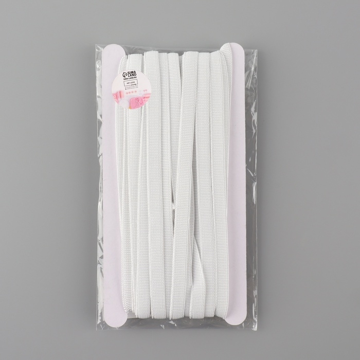 Резинка с силиконом, 8 мм, 10 &plusmn; 1 м, цвет белый