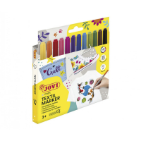 Фломастеры для ткани 12 цветов, JOVI, европодвес