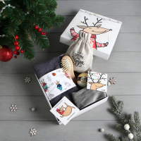 Новогодний подарочный набор «Время для чудес», полотенце и аксессуары Новогодний подарочный набор «Время для чудес», полотенце и аксессуары