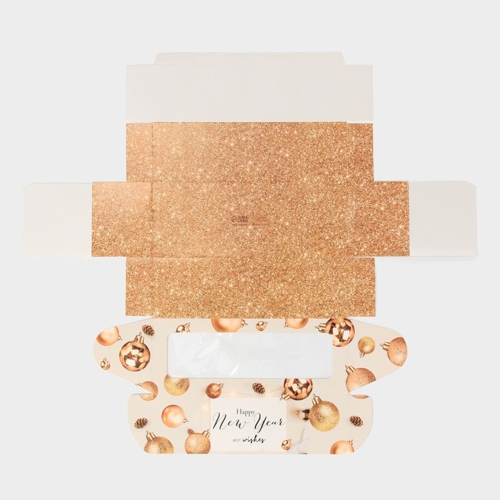 Коробка для кондитерских изделий с окном &laquo;Шары&raquo;, 26 х 10 х 8 см, Новый год