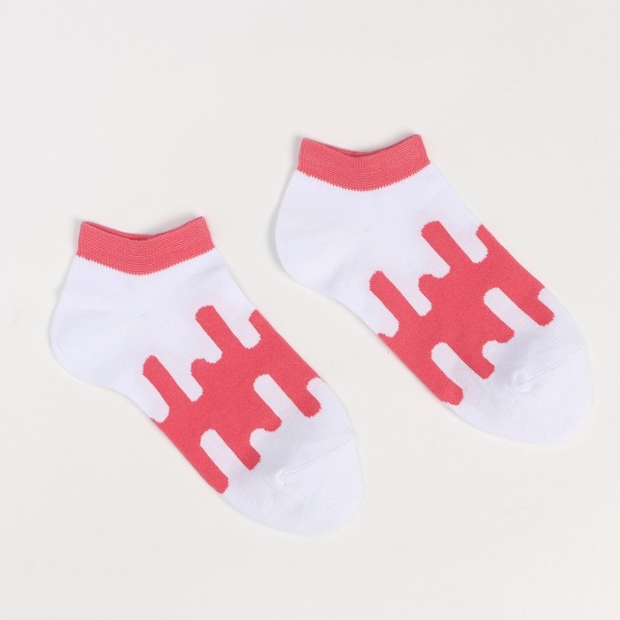 Носки женские, цвет розовый/белый, размер 23