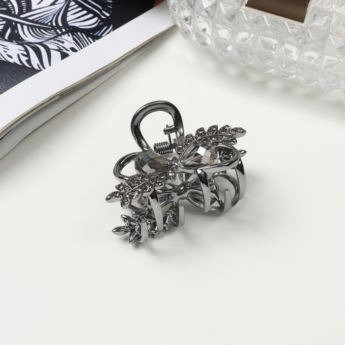 Краб для волос "Роуз" бант галант, 4,5 см, чёрный