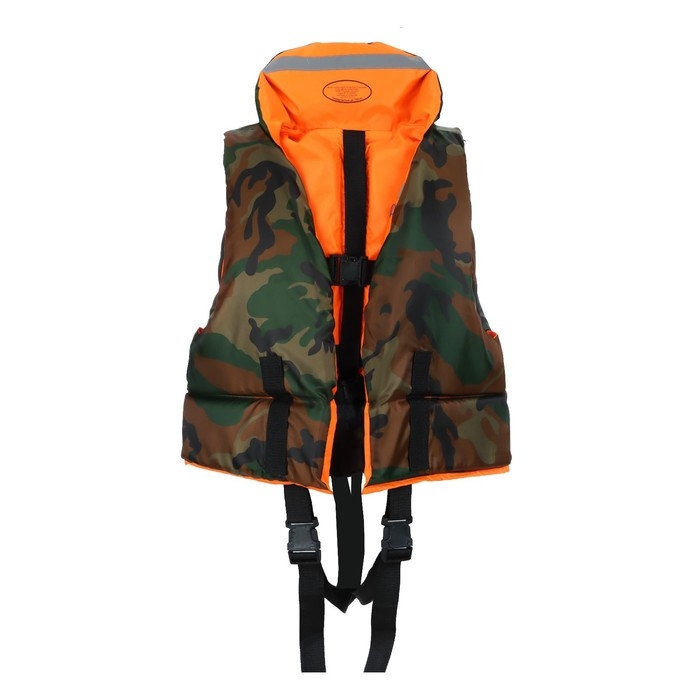 Жилет спасательный Flinc двухсторонний 100 кг (оранжевая основа, камуфляж внутри)