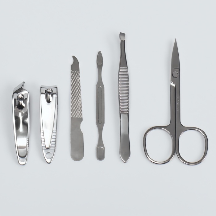 Набор маникюрный «Нежность», 6 предметов, в футляре, цвет красный Набор маникюрный «Нежность», 6 предметов, в футляре, цвет красный