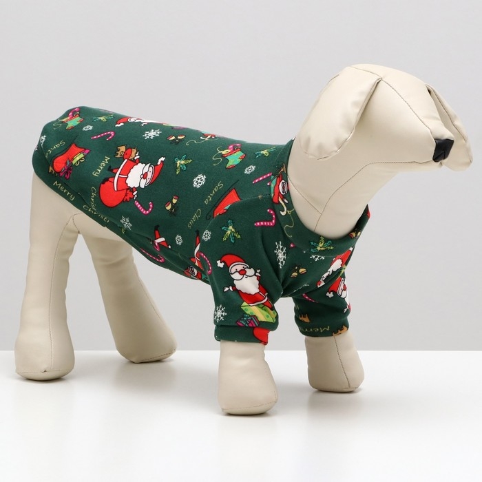 Новый год. Кофта новогодняя для животных Новый год. Кофта новогодняя для животных "Подарки", размер L, зелёный (ДС 35, ОШ 30, ОГ 44 см)