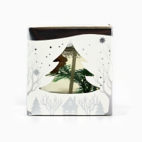 Новогодняя свеча гелевая в стакане с декором внутри &laquo;Новый год: Еловый лес&raquo; 5 х 5 х 6 см