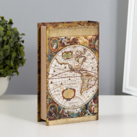 Шкатулка-сейф шёлк "Карта мира. История" 21х13х5 см Шкатулка-сейф шёлк "Карта мира. История" 21х13х5 см